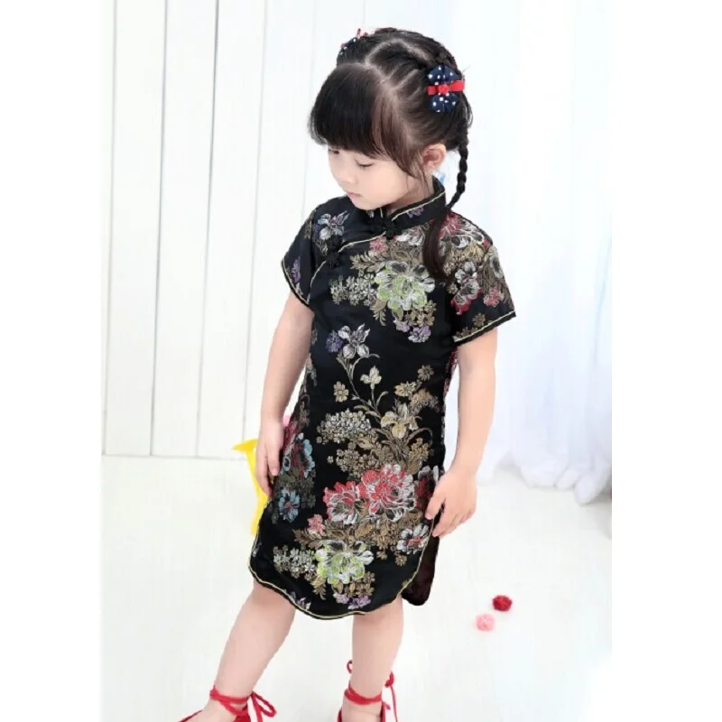 Peony Black Girl Fashion Dress New Year Gift Chinese Qipao For Young Girl 2-16Years Girl Vestidos Children Clothes Top Quality
Peony Black Girl Fashion Dress New Year Gift Chinese Qipao For Young Girl 2-16Years Girl Vestidos Children Clothes Top Quality