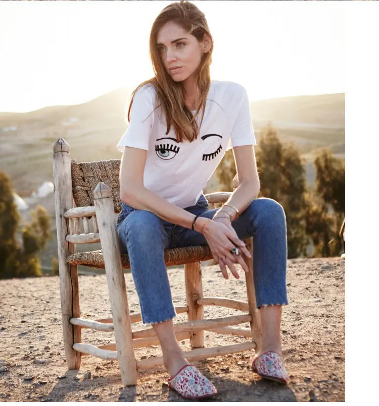 Summer High Quality New Women SexeMara Cotton T Shirt Chiara Ferragni Printed Big Eyes Casual Short Sleeves Tops
Summer High Quality New Women SexeMara Cotton T Shirt Chiara Ferragni Printed Big Eyes Casual Short Sleeves Tops