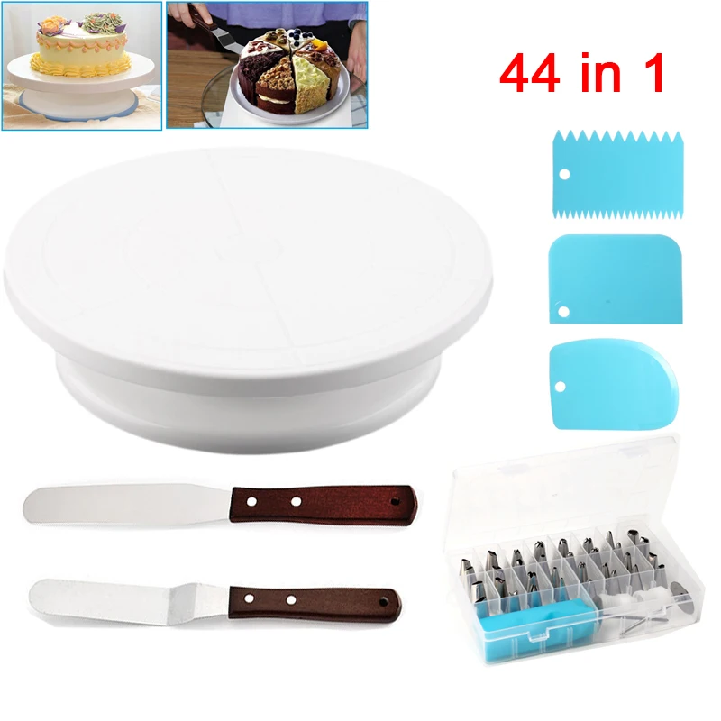 Cake Decorating Turntable Rotating Revolving Icing Kitchen Display Stand 28cm with Case tool sets
Cake Decorating Turntable Rotating Revolving Icing Kitchen Display Stand 28cm with Case tool sets