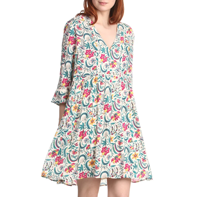 Print Loose Women Dress Three Quarter 100% Viscose Spring and Autumn New 2019 French Style
Print Loose Women Dress Three Quarter 100% Viscose Spring and Autumn New 2019 French Style