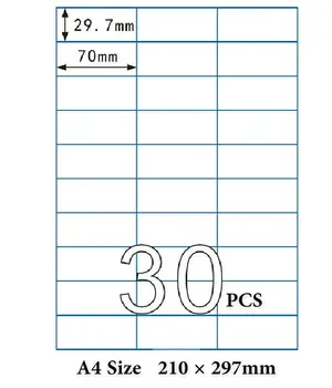 50 Sheets A4 Sticker 70X29.7 mm 30pcs In One A4 Sheet A4 Self adhesive Sticker Printing Address Label For Inkjet Laser Printer
50 Sheets A4 Sticker 70X29.7 mm 30pcs In One A4 Sheet A4 Self adhesive Sticker Printing Address Label For Inkjet Laser Printer