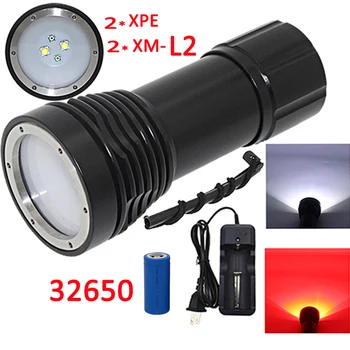 4x XM-L2 LED +2x XPE LED Photography Video Diving flashlight 4 LED Underwater Torch Waterproof Lantern+ 32650 Battery+Charger
4x XM-L2 LED +2x XPE LED Photography Video Diving flashlight 4 LED Underwater Torch Waterproof Lantern+ 32650 Battery+Charger