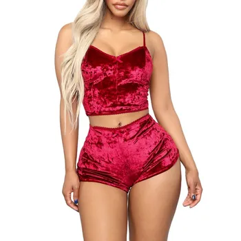 Women Sexy V Neck Crop Top And Shorts Sexy Club Summer Spaghetti Straps Two Piece Set Outfits Velvet Night Club Suits
Women Sexy V Neck Crop Top And Shorts Sexy Club Summer Spaghetti Straps Two Piece Set Outfits Velvet Night Club Suits