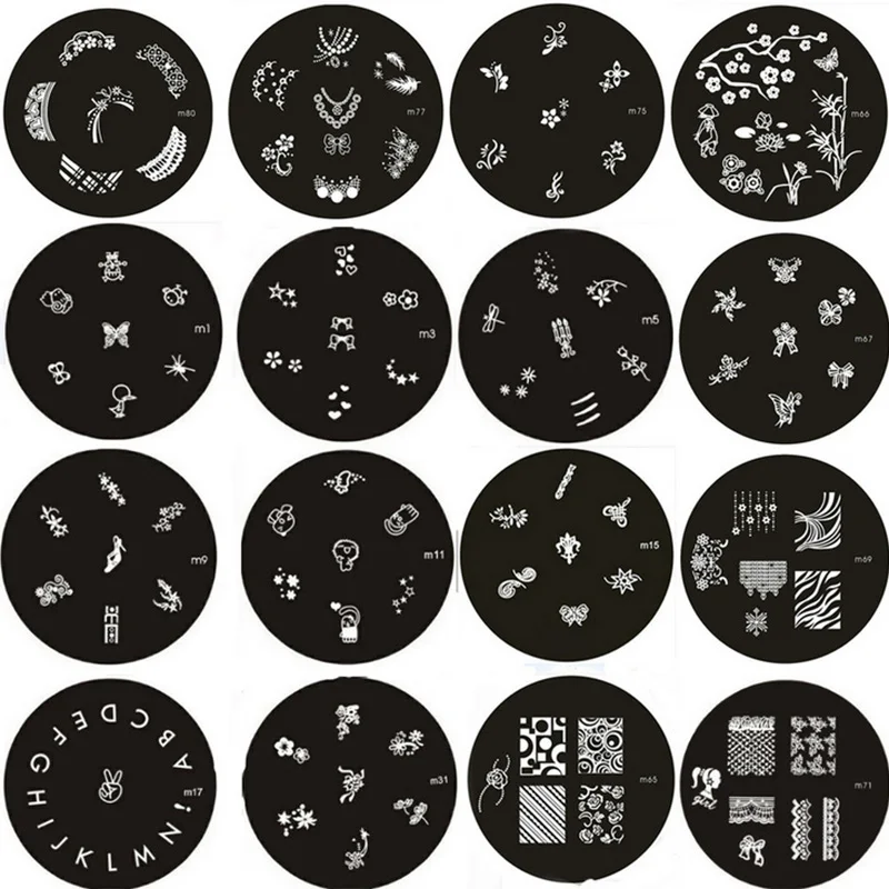 10ps Round Stainless Steel m series Nail Art Stencils Stamping Template Printing Image Plate Palette 3d nail Mold
10ps Round Stainless Steel m series Nail Art Stencils Stamping Template Printing Image Plate Palette 3d nail Mold