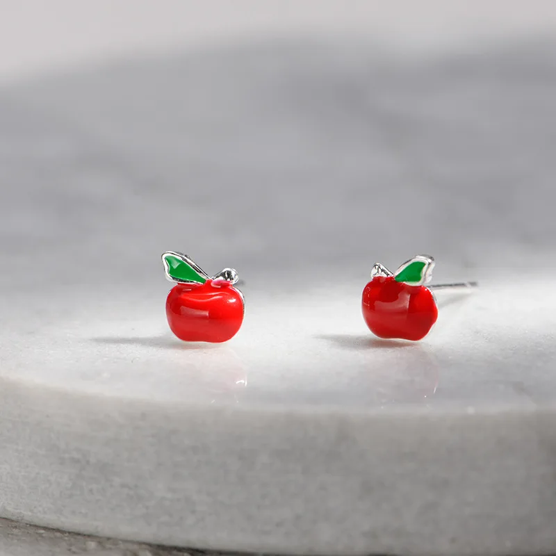 925 Sterling Silver Enamel Apple Shape Stud Earrings for Women Girls Gift Fashion Wedding Jewelry Bijoux Pendientes eh497
925 Sterling Silver Enamel Apple Shape Stud Earrings for Women Girls Gift Fashion Wedding Jewelry Bijoux Pendientes eh497