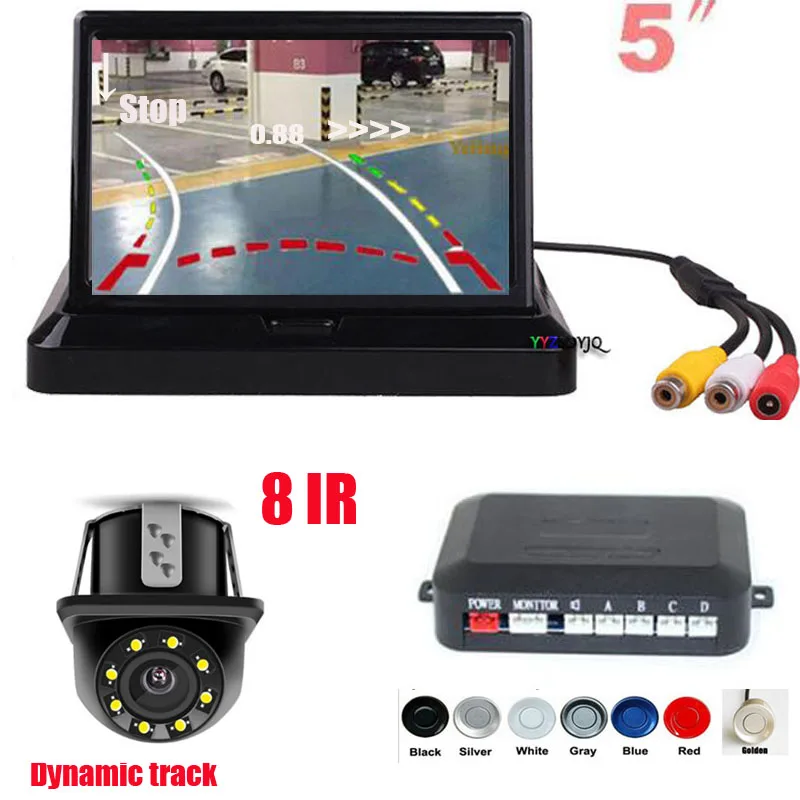 Car Parking Video Radar Sensor Detector Alarm System + 5" HD 800*480 Rearview Mirror Monitor + 8 IR Dynamic track Camera
Car Parking Video Radar Sensor Detector Alarm System + 5" HD 800*480 Rearview Mirror Monitor + 8 IR Dynamic track Camera