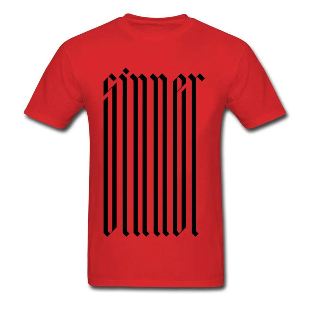 Tops T Shirt SINNER Lovers Day 2018 Fashion Leisure Short Sleeve 100% Cotton O-Neck Adult T-Shirt Leisure Clothing Shirt SINNER red