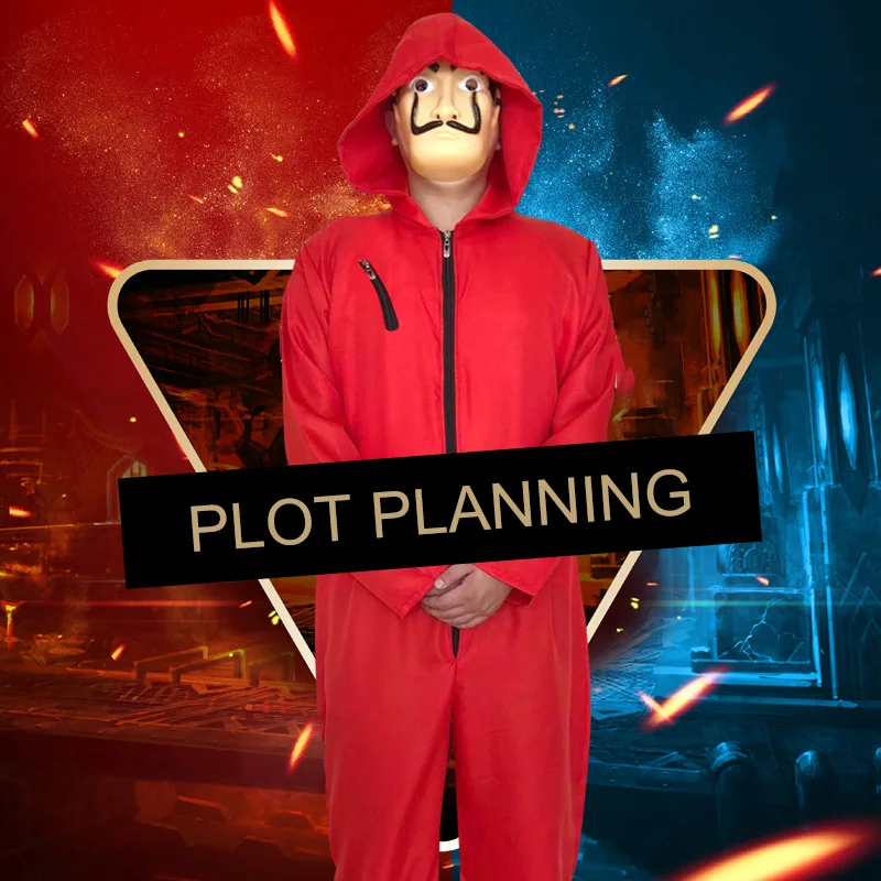 Halloween Conjoined Garments Paper House Role Playing Garments Personality Loose Red Clothes Wearing Masks Thriller CS0003
Halloween Conjoined Garments Paper House Role Playing Garments Personality Loose Red Clothes Wearing Masks Thriller CS0003