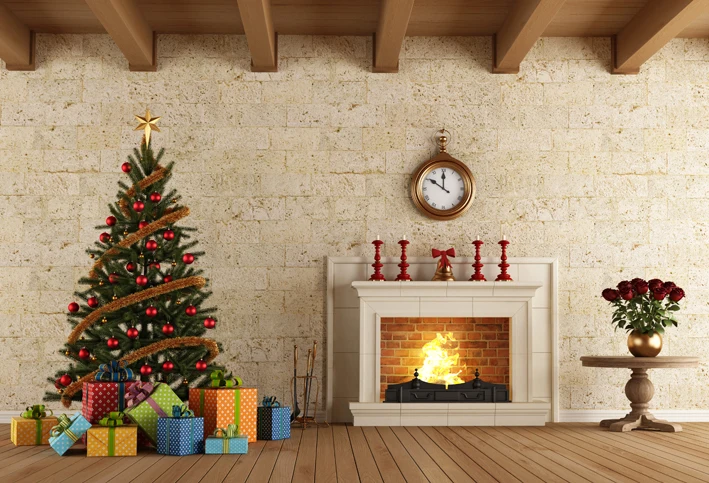 Christmas Fireplace Tree Clock photo backdrop Vinyl cloth High quality Computer printed christmas photo studio background
Christmas Fireplace Tree Clock photo backdrop Vinyl cloth High quality Computer printed christmas photo studio background