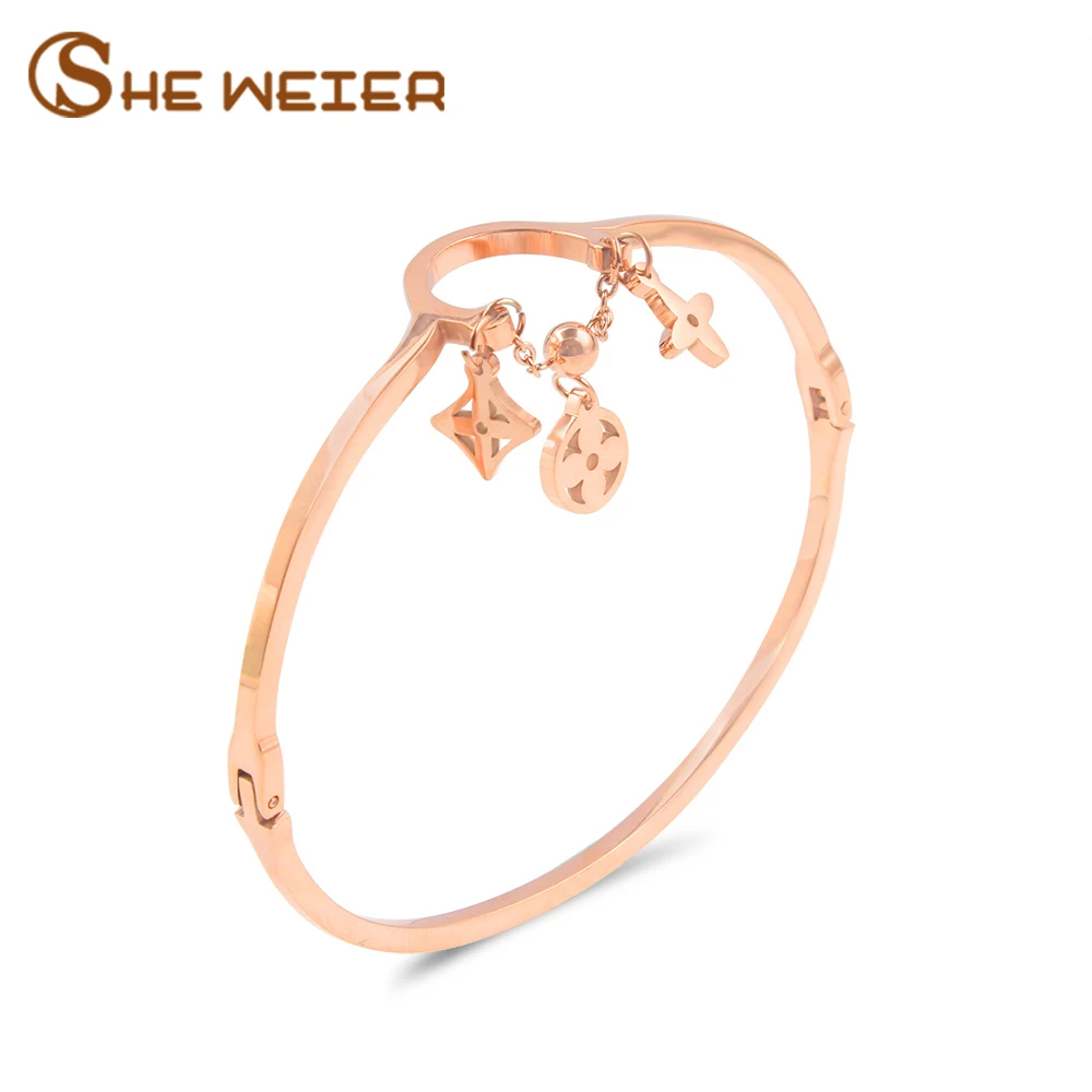 SHE WEIER Clover Fashion Stainless Steel Bracelets & Bangles For Women pulseiras rose gold bangle bracelet personalized
SHE WEIER Clover Fashion Stainless Steel Bracelets & Bangles For Women pulseiras rose gold bangle bracelet personalized