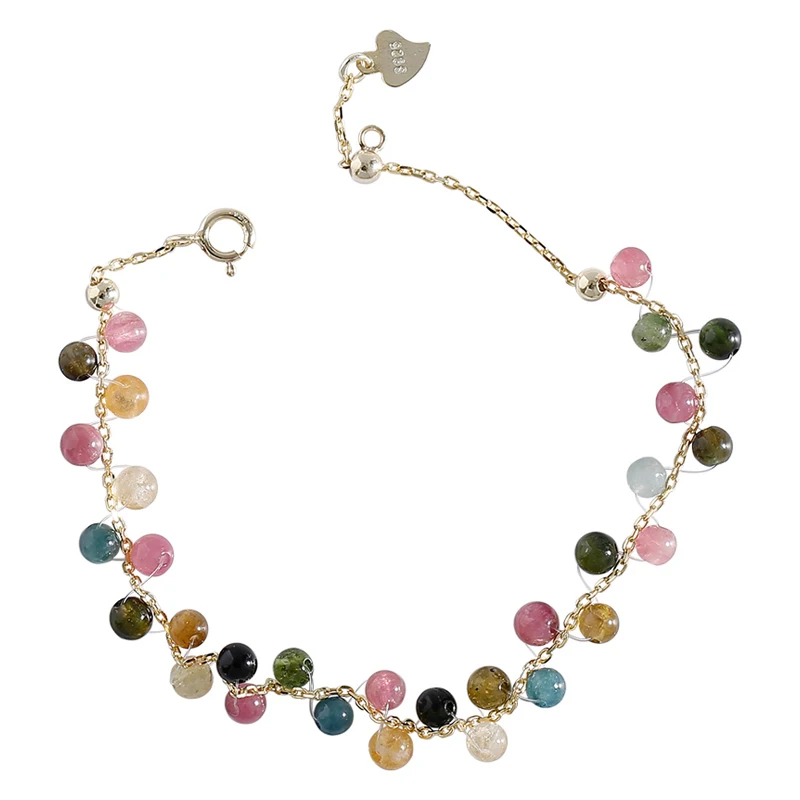 925 Sterling Silver Colorful Beads Bracelets New Design Sweet Pink Tourmaline Bead Stone Gold Color Jewelry Bangles Bracelets
925 Sterling Silver Colorful Beads Bracelets New Design Sweet Pink Tourmaline Bead Stone Gold Color Jewelry Bangles Bracelets