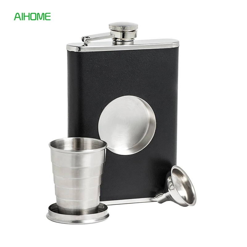8oz Black Leather Metal Hip Flasks Set with Wine Funnel and Folding Cup Whiskey Alcohol Beverages Pot Leak Proof
8oz Black Leather Metal Hip Flasks Set with Wine Funnel and Folding Cup Whiskey Alcohol Beverages Pot Leak Proof