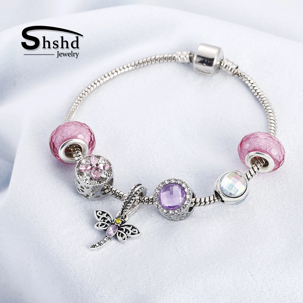 Vintage Silver Plated Pink Blue Crystal Charm Bracelet Crown Pendant Women Original DIY Beads Fine Bracelet Female Jewelry Gift
Vintage Silver Plated Pink Blue Crystal Charm Bracelet Crown Pendant Women Original DIY Beads Fine Bracelet Female Jewelry Gift