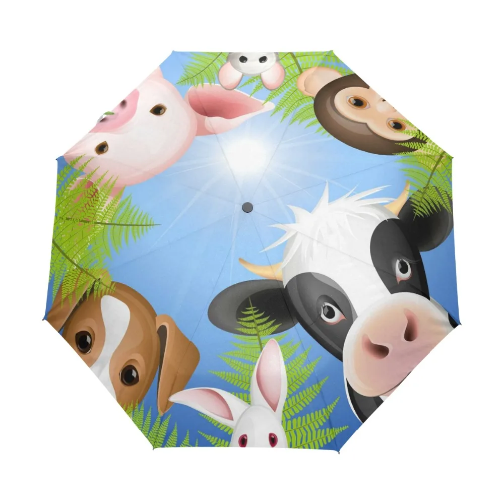 Lightweight Original Animal Family Cow Dog Pig Monkey Rabbit Printed Automatic 3 Fold Umbrella Women Windproof Rain Kid Umbrella
Lightweight Original Animal Family Cow Dog Pig Monkey Rabbit Printed Automatic 3 Fold Umbrella Women Windproof Rain Kid Umbrella
