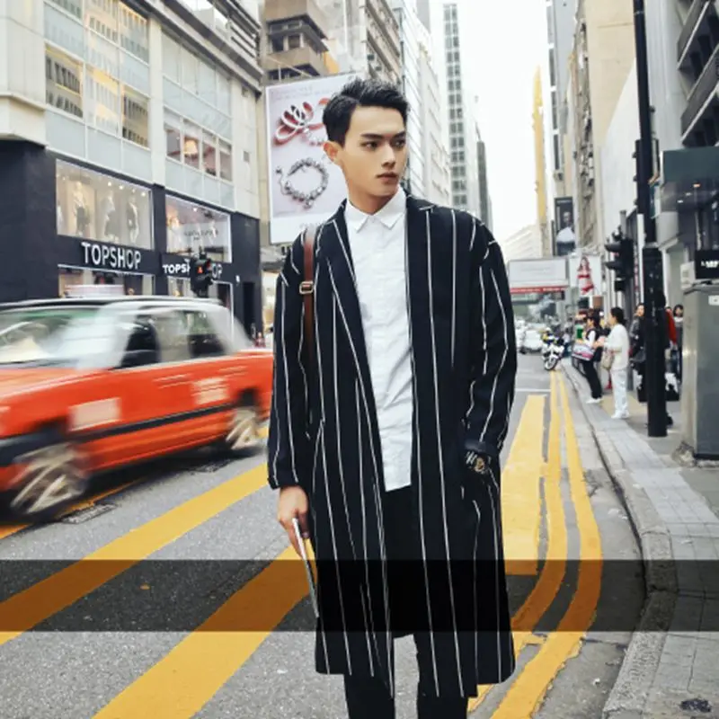 Ins windbreaker tide brand autumn and winter large size loose striped long over the knee coat couple casual men's jacket
Ins windbreaker tide brand autumn and winter large size loose striped long over the knee coat couple casual men's jacket