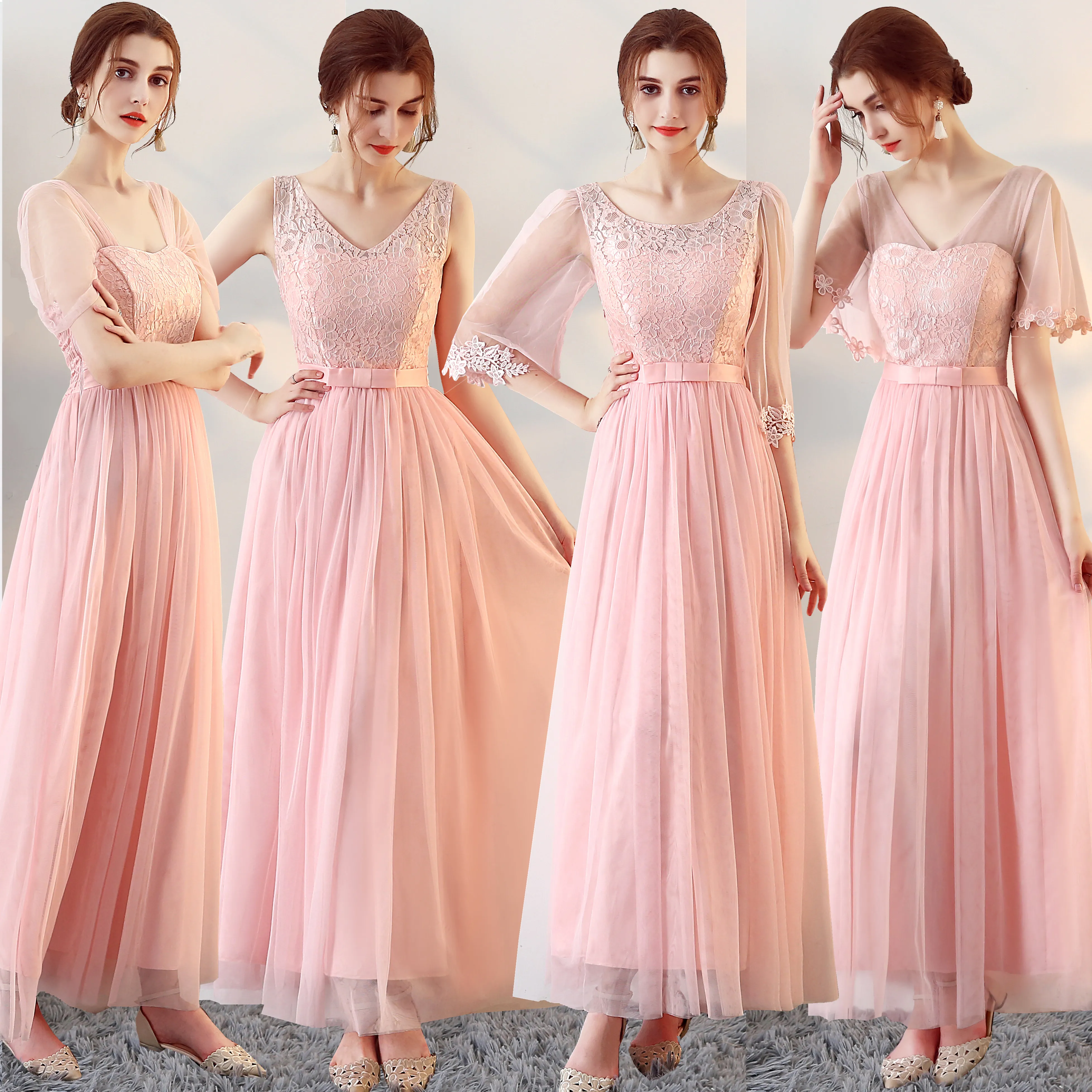 Long Pink Bridesmaid Dresses A-Line V-Neck Homecoming Prom Wedding Party Dress SW0025
Long Pink Bridesmaid Dresses A-Line V-Neck Homecoming Prom Wedding Party Dress SW0025