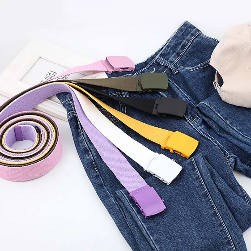 Korean Black Yellow Purple Pink Wide Automatic Canvas Belt Femme Knitted Long Jeans Belts For Women Waistband
Korean Black Yellow Purple Pink Wide Automatic Canvas Belt Femme Knitted Long Jeans Belts For Women Waistband