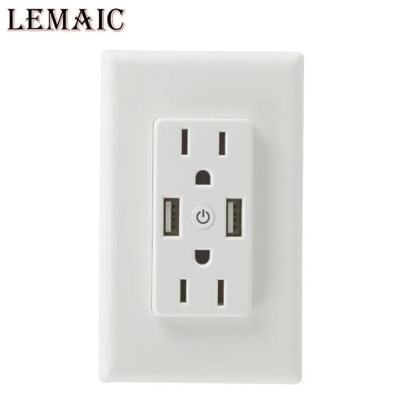 LEMAIC US Plug WiFi Smart Home Socket Wall 2 AC Outlet and 2 USB Output App Remote Control Work With Amazon Alexa Google IFTTT
LEMAIC US Plug WiFi Smart Home Socket Wall 2 AC Outlet and 2 USB Output App Remote Control Work With Amazon Alexa Google IFTTT