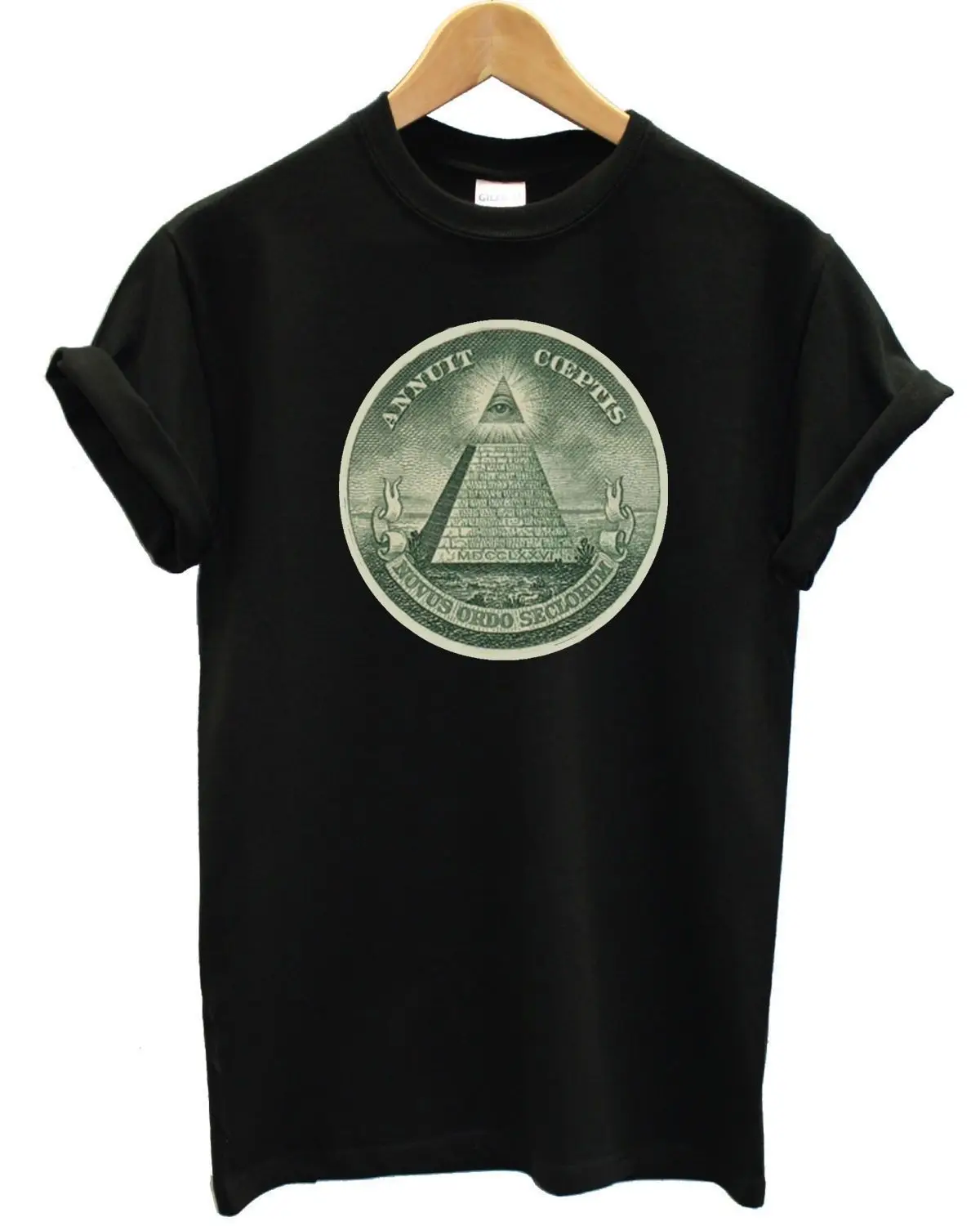 Dollar T Shirt Hipster Triangle Illuminati Shop Man Top Money America Cool Casual pride t shirt men Unisex New Fashion | Мужская одежда