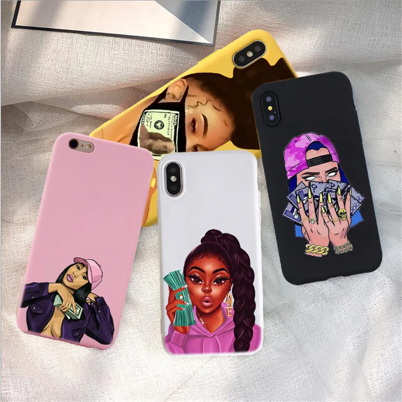 MAKE MONEY Not Friends Kash Black head Girl Fundas phone case for iPhone X XR XS Max 8 7 6s Plus Matte Candy Color Silicone Case
MAKE MONEY Not Friends Kash Black head Girl Fundas phone case for iPhone X XR XS Max 8 7 6s Plus Matte Candy Color Silicone Case