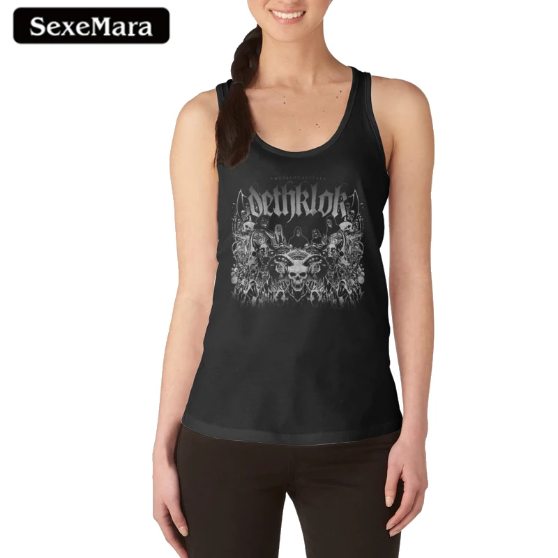 SexeMara Casual Women Tank Tops Shofar Skull Devil Graphic Print Sleeveless Tops Tee Fitness Breathable Hip-Hop Vest T-Shirt
SexeMara Casual Women Tank Tops Shofar Skull Devil Graphic Print Sleeveless Tops Tee Fitness Breathable Hip-Hop Vest T-Shirt