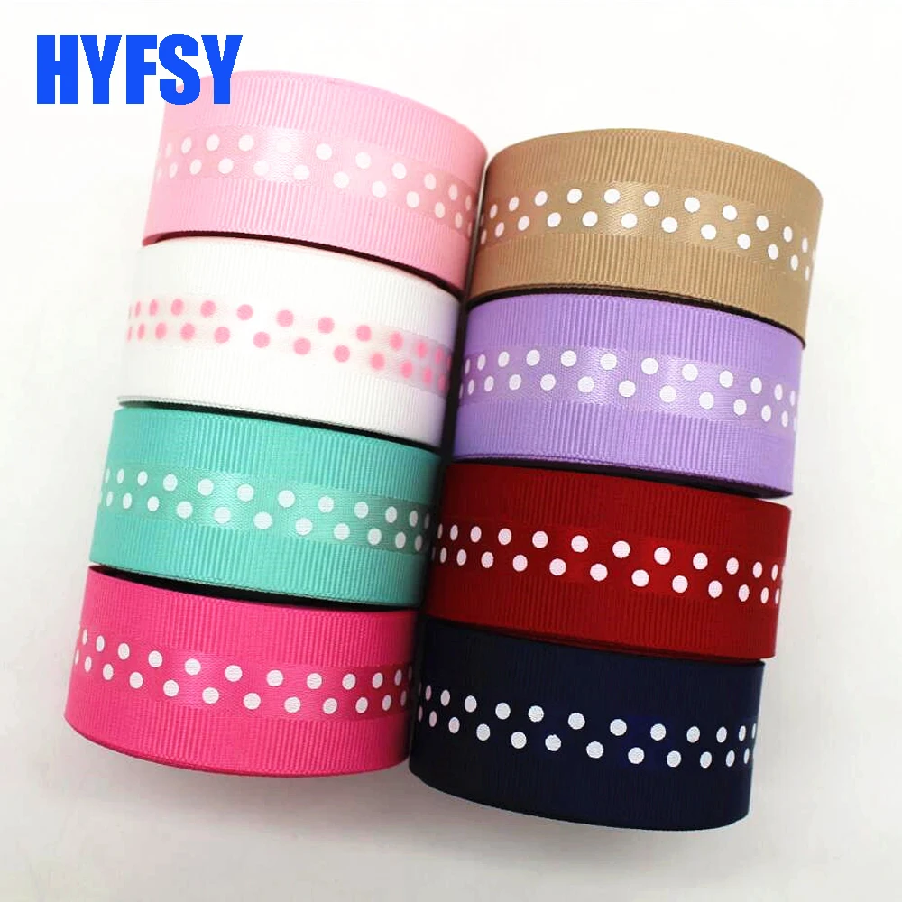 New 1 '25mm polka dot cartoon ribbon 10 yards DIY handmade material gift wrap headdress bow satin Grosgrain ribbons
New 1 '25mm polka dot cartoon ribbon 10 yards DIY handmade material gift wrap headdress bow satin Grosgrain ribbons
