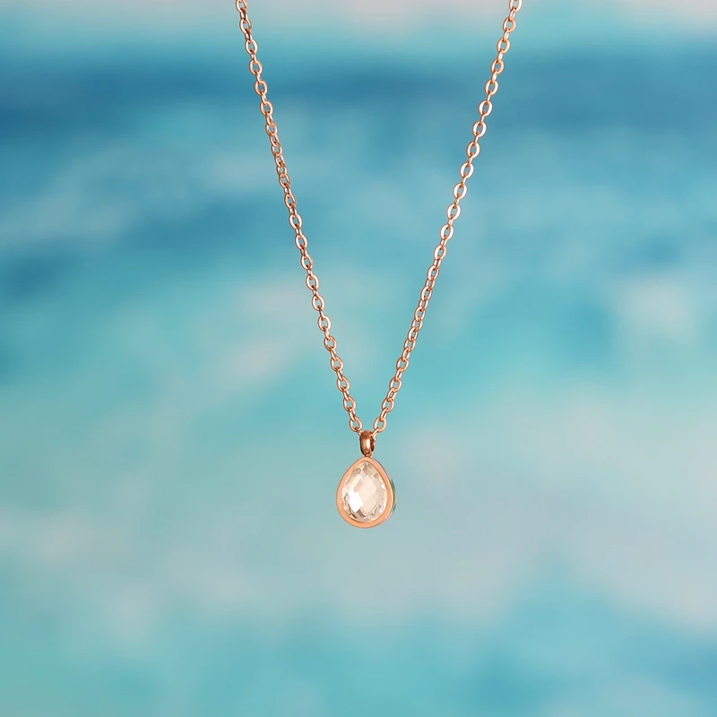 Stainless steel Teardrop Necklace zircon Crystal Water Drop Pendant Necklace as Mother's day Gift Drop shipping shop
Stainless steel Teardrop Necklace zircon Crystal Water Drop Pendant Necklace as Mother's day Gift Drop shipping shop