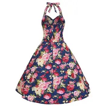 Europe and America summer Slim high waist retro print Halter Floral Vintage Hepburn sleeveless woman dress Simple And Elegant
Europe and America summer Slim high waist retro print Halter Floral Vintage Hepburn sleeveless woman dress Simple And Elegant