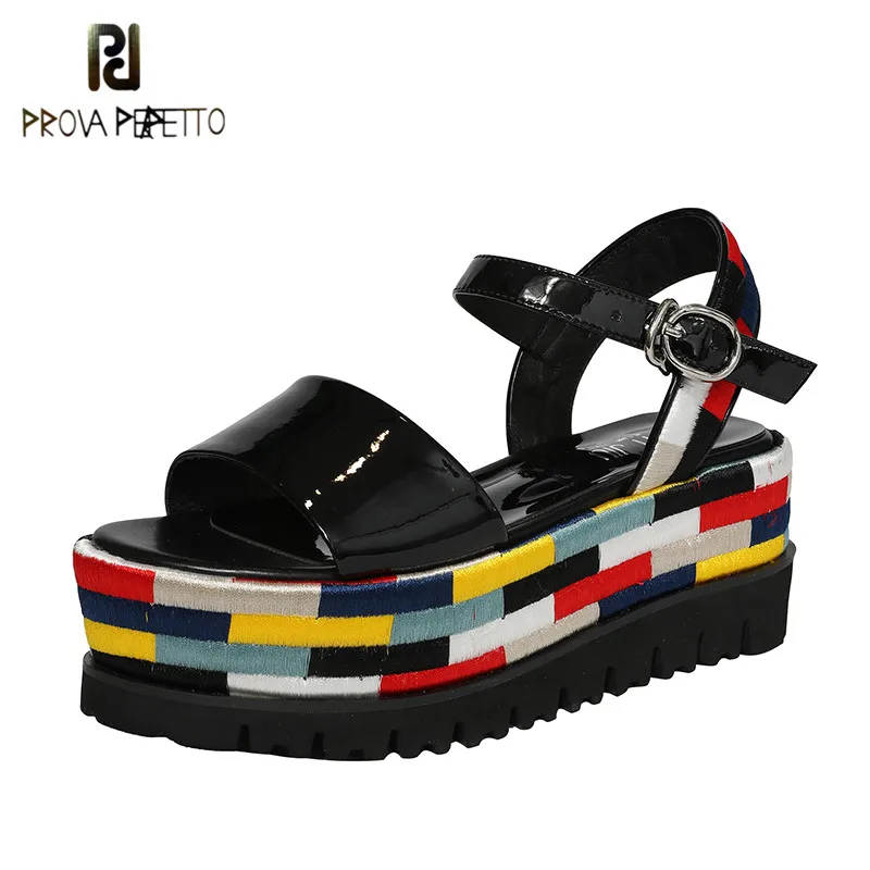 Prova perfetto Rome Style 2019 Colorful Patent Leather Woman Sandals High Platform Thick Bottom Open Toe Sandals New Sexy Shoes
Prova perfetto Rome Style 2019 Colorful Patent Leather Woman Sandals High Platform Thick Bottom Open Toe Sandals New Sexy Shoes
