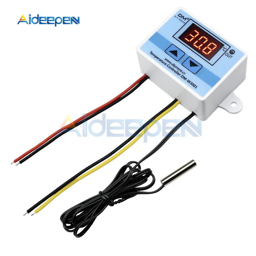 XH-W3001 W3001 Temperature Controller Digital LED DC 24V Thermometer Thermo Controller Switch Probe Max 10A with Heating Cooling
XH-W3001 W3001 Temperature Controller Digital LED DC 24V Thermometer Thermo Controller Switch Probe Max 10A with Heating Cooling