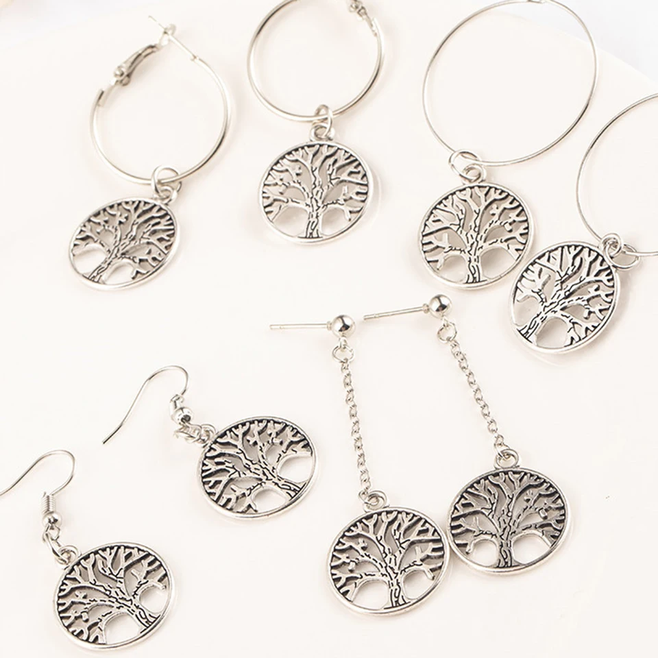 Silver Drop Earrings Women 4 Style Hollow Out Tree of Life Pattern Round Earring Female Jewelry 2019 Fashion Handmade Earings
Silver Drop Earrings Women 4 Style Hollow Out Tree of Life Pattern Round Earring Female Jewelry 2019 Fashion Handmade Earings