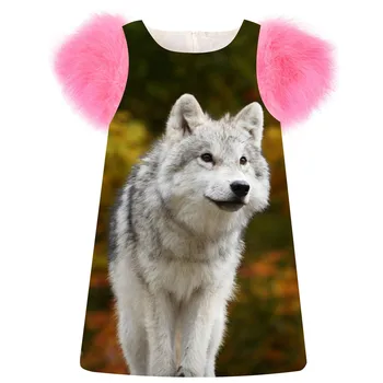 Kids Dresses Girls Dress Toddler fashion Spring/Autumn faux fur sleeve girls printing wolf baby Clothing Children
Kids Dresses Girls Dress Toddler fashion Spring/Autumn faux fur sleeve girls printing wolf baby Clothing Children