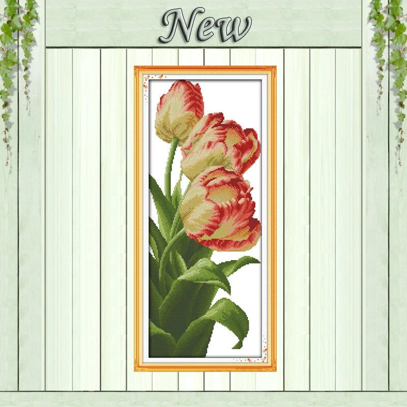 Three pink tulip flowers decor painting counted printed on canvas DMC 14CT 11CT DIY Cross Stitch Embroidery kits Needlework Sets
Three pink tulip flowers decor painting counted printed on canvas DMC 14CT 11CT DIY Cross Stitch Embroidery kits Needlework Sets