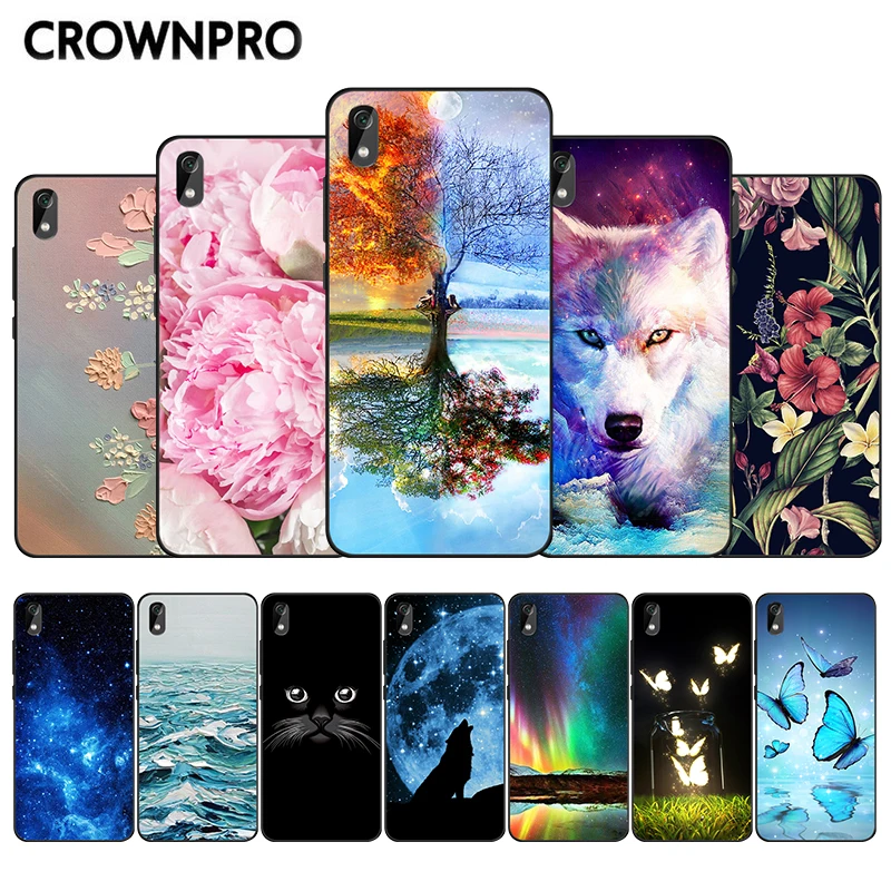 Чехол CROWNPRO для Huawei Y5 2019 чехол телефона из ТПУ Honor 8 S задняя крышка с черным