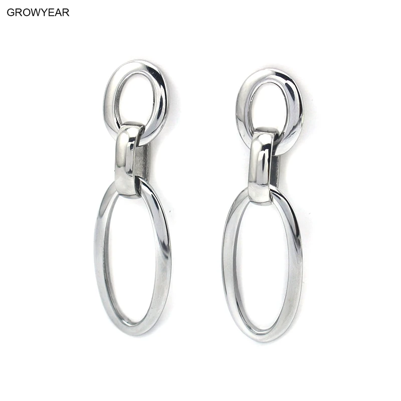 Small Oval Link Big Oval Silver Color Dangle Earring Stainless Steel Trendy Women Fashion Jewelry Push Back Drop Earrings
Small Oval Link Big Oval Silver Color Dangle Earring Stainless Steel Trendy Women Fashion Jewelry Push Back Drop Earrings