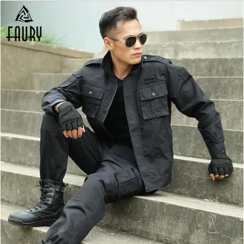 Military Uniforms Men Hunting Clothing Black Security Clothing Tactical Combat Shirt +Cargo Pants Outdoor Army Work Suit
Military Uniforms Men Hunting Clothing Black Security Clothing Tactical Combat Shirt +Cargo Pants Outdoor Army Work Suit