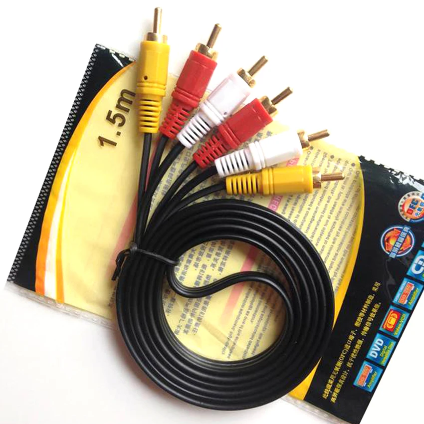 Generic 1.5M 3M 5M 10M 15M 20M 4N OFC 3 To 3 Audio Video AV Cable TV
