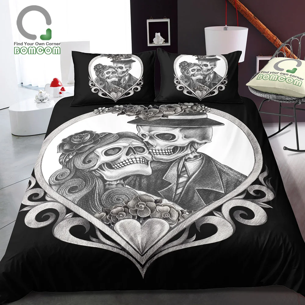 BOMCOM 3D Digital Printing Sugar Skull Bedding Set Skull Print Duvet Cover 100% Microfiber Black
BOMCOM 3D Digital Printing Sugar Skull Bedding Set Skull Print Duvet Cover 100% Microfiber Black