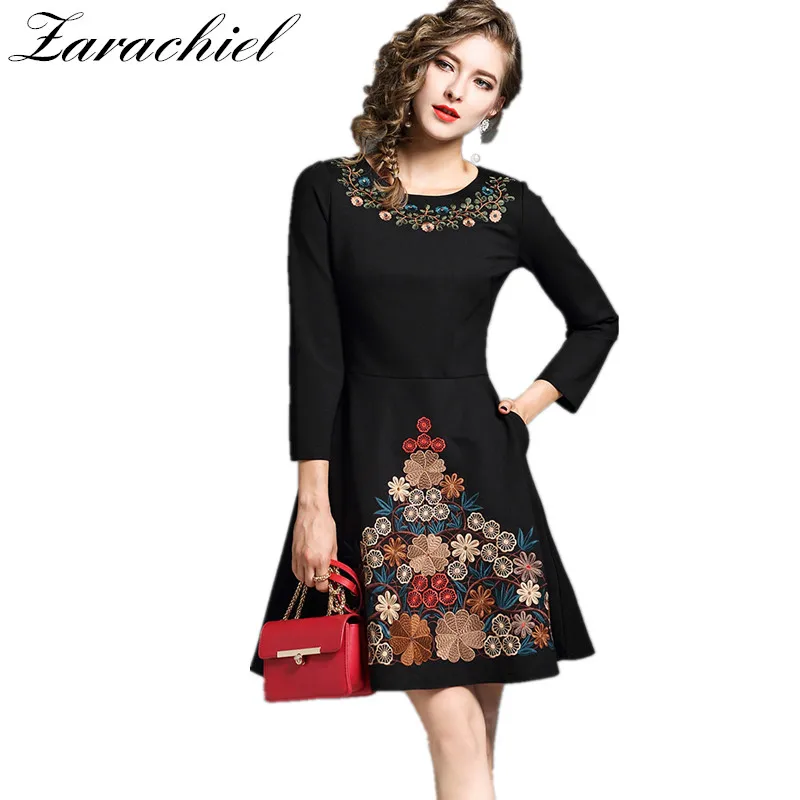 Zarachiel 2019 Autumn Winter Runway Designer Office Lady Long Sleeve Flower Embroidery Slim A Line Dress Women Casual Mini Dress
Zarachiel 2019 Autumn Winter Runway Designer Office Lady Long Sleeve Flower Embroidery Slim A Line Dress Women Casual Mini Dress