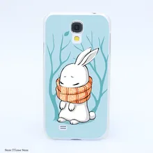 4080CA Winter Bunny Hard Transparent Case Cover for Galaxy S2 S3 S4 S5 & Mini S6 S7 & edge Plus