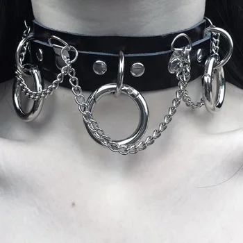 Goth Dark Necklace PU Leather With Chain Cool Chic Accessories Trendy Harajuku Fashion Goth Choker Women Punk Rock New Necklaces 
Goth Dark Necklace PU Leather With Chain Cool Chic Accessories Trendy Harajuku Fashion Goth Choker Women Punk Rock New Necklaces
