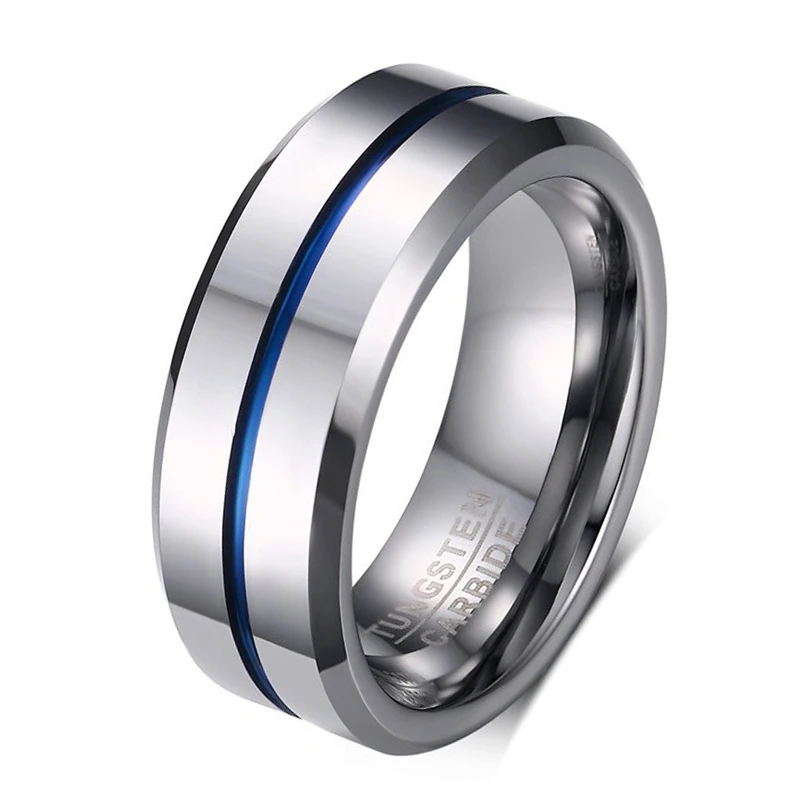 LOOP Thin Blue Groove 8mm High Polish Tungsten Carbide Wedding Band Engagement Ring for Men Comfort Fit Size 5-14
LOOP Thin Blue Groove 8mm High Polish Tungsten Carbide Wedding Band Engagement Ring for Men Comfort Fit Size 5-14