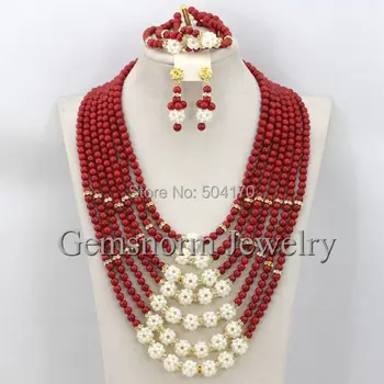 2017 Latest Fashion Red Coral Beads Wedding Jewelry Set Luxury Bridal Necklace Jewelry Set Handmade Free Shipping CNR251
2017 Latest Fashion Red Coral Beads Wedding Jewelry Set Luxury Bridal Necklace Jewelry Set Handmade Free Shipping CNR251