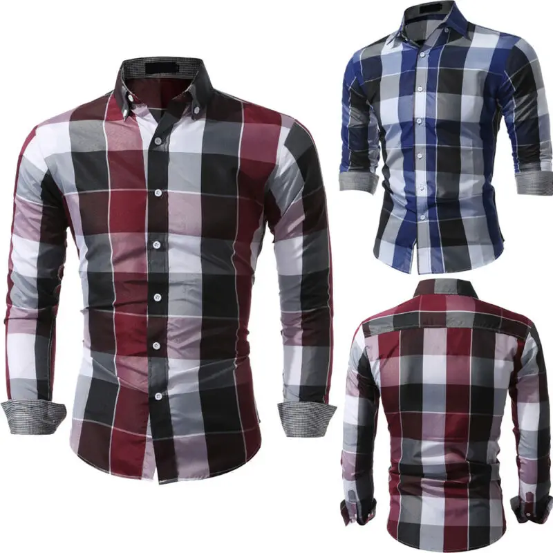 Fashion Men Slim Fit Shirts Long Sleeve Cotton Plaid Tee Shirts Casual Chemise Homme Mens Checkered Casual Handsome Men Blouse
Fashion Men Slim Fit Shirts Long Sleeve Cotton Plaid Tee Shirts Casual Chemise Homme Mens Checkered Casual Handsome Men Blouse