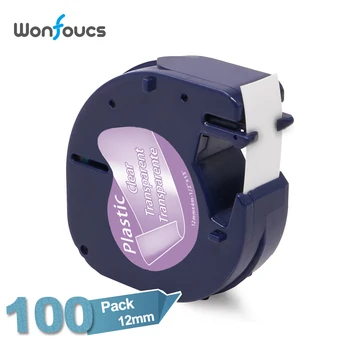 100 Rolls 12mm LT 16952 Black on Clear Plastic Laminated Label Tapes Compatible For Dymo LetraTag Label Printer Paper Ribbons 
100 Rolls 12mm LT 16952 Black on Clear Plastic Laminated Label Tapes Compatible For Dymo LetraTag Label Printer Paper Ribbons