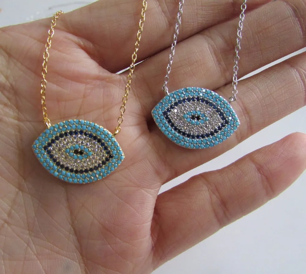 micro pave cz turquoises stone high quality 925 sterling silver necklace evil eye design
micro pave cz turquoises stone high quality 925 sterling silver necklace evil eye design