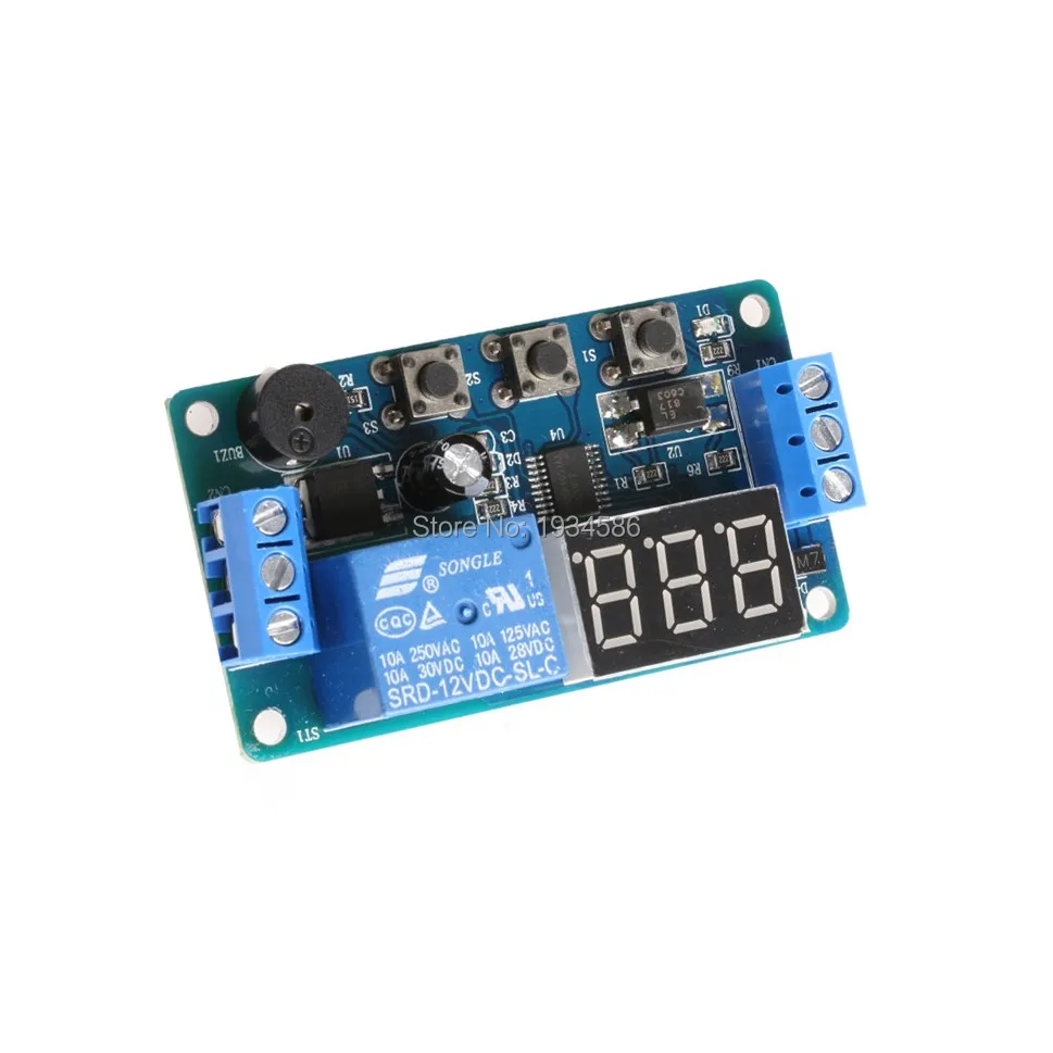 DC 12V LED Display Programmable Cycle Delay Timer Relay Module Time Switch Car Buzzer Home Automation Electrical Equipment | Электроника