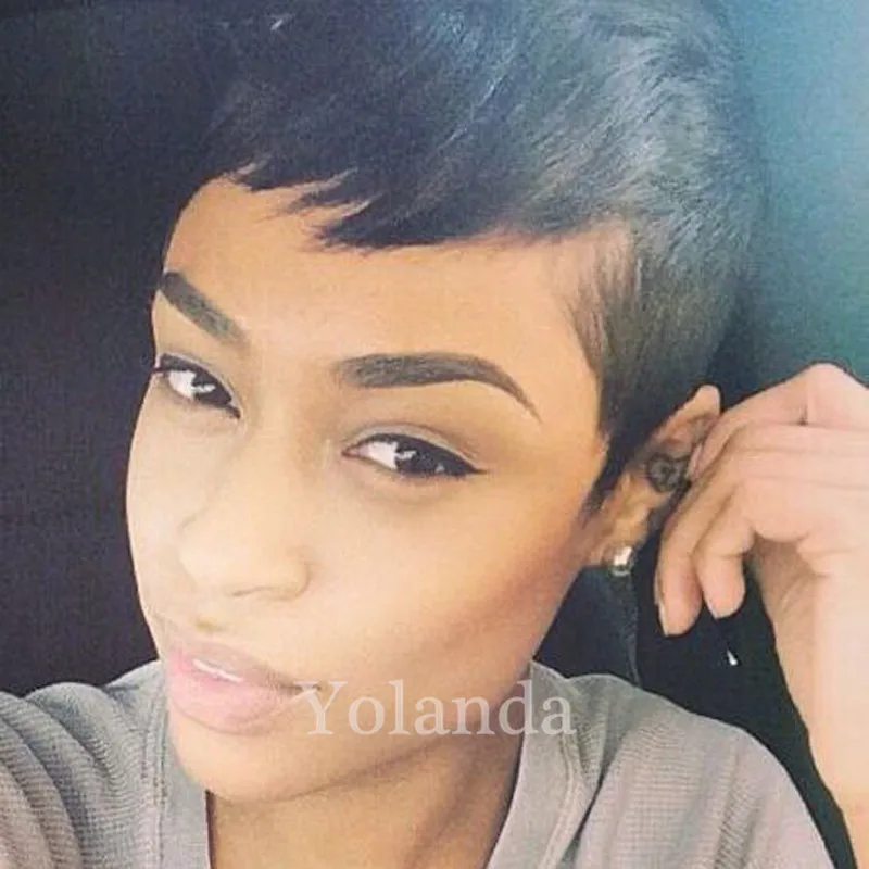 Celebrity Cheap Pixie Cut Human Brazilian Hair Very Short Wig Natural Black Human None Lace Guleless Wig For Black Women Wigs
Celebrity Cheap Pixie Cut Human Brazilian Hair Very Short Wig Natural Black Human None Lace Guleless Wig For Black Women Wigs