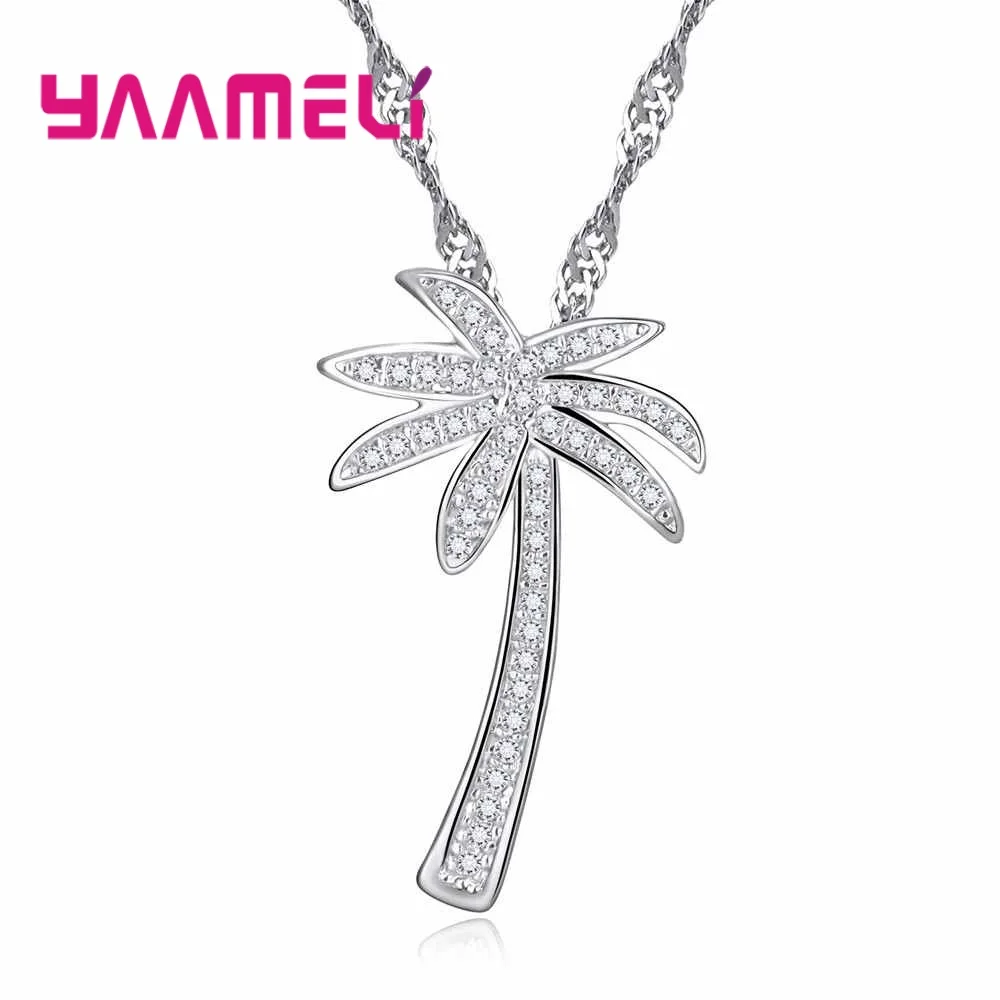 Coconut Tree Clear Rhinestone Pendants Necklaces Party Jewelry 925 Sterling Silver Necklace Pendant Gift For Women
Coconut Tree Clear Rhinestone Pendants Necklaces Party Jewelry 925 Sterling Silver Necklace Pendant Gift For Women