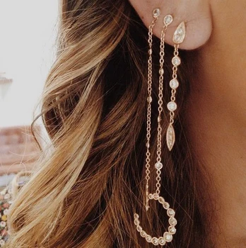 3 colors Cubic zirconia cz crescent moon Horn pendant charm bezel cz long chain tassel stunning fashion cz earring
3 colors Cubic zirconia cz crescent moon Horn pendant charm bezel cz long chain tassel stunning fashion cz earring